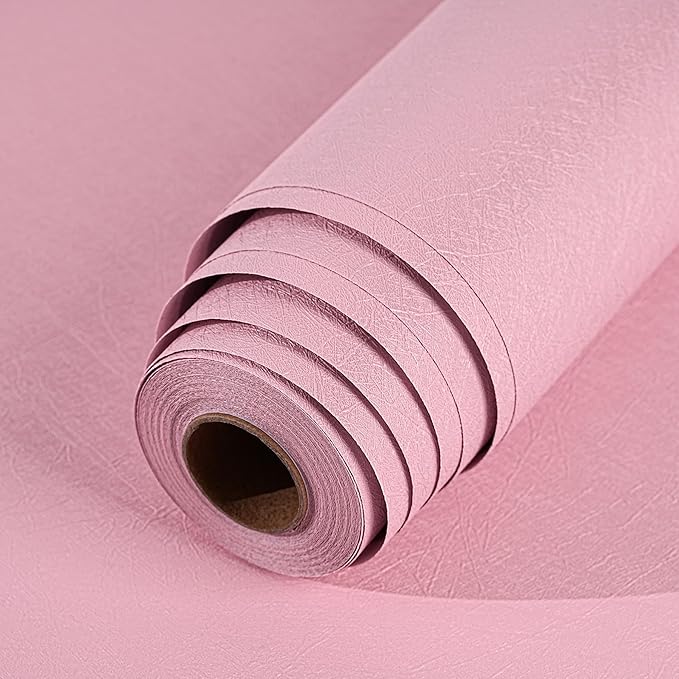 Peel and Stick Wallpaper Pink Silk Wall Paper - 15.7 x 300 Inch Self Adhesive Wallpaper Peel and Stick, Easy to Paste Wall Contact Paper for Stand Liner, Table and Door Makeover Decor