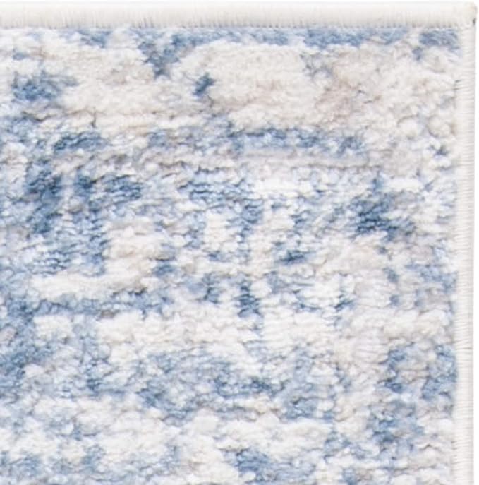 SAFAVIEH Amelia Collection Runner Rug - 2'2" x 6', Ivory & Blue, Modern Abstract Design, Non-Shedding & Easy Care, Ideal for High Traffic Areas in Living Room, Bedroom (ALA700A)