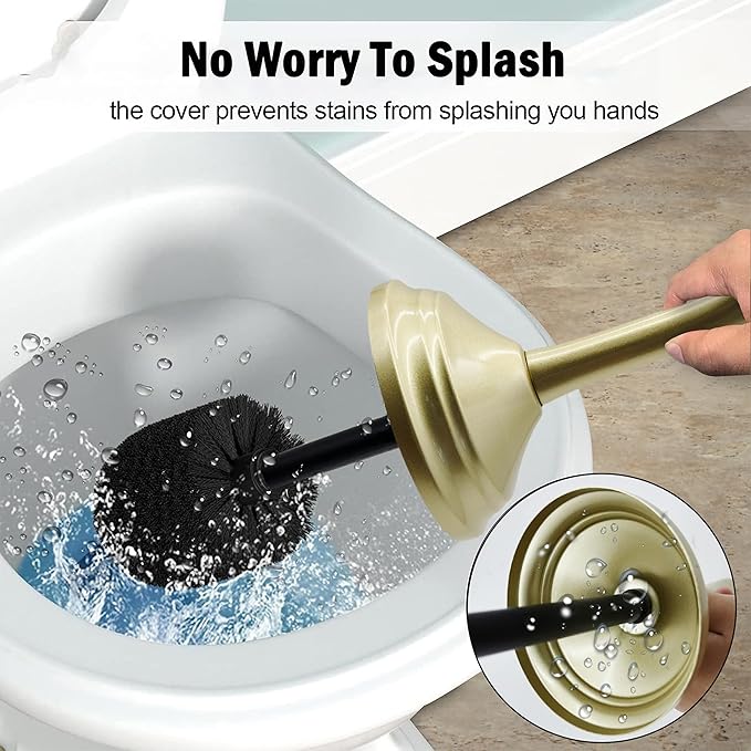Vince Camuto Toilet Bowl Brush with Holder, Durable Bathroom Cleaning Tool, Modern Design for Easy Toilet Maintenance, Bathroom Cleaner Brush for Efficient Cleaning and Hygiene