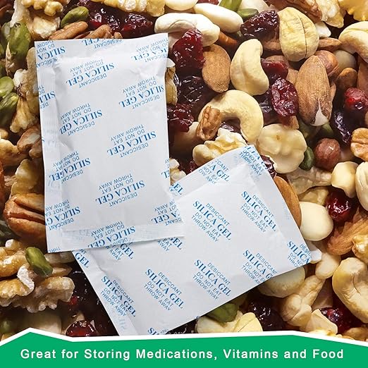 O2frepak 2 Gram(500Packs) Food Grade Moisture Absorber Silica Gel Desiccant Packets for Storage,Desiccant Silica Gel Packs Food Safe for Moisture