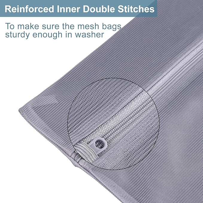 4 pack Mesh Laundry Bags,Mesh Wash Bags,Lingerie Bags for Washing Delicates,12 x 16 Inches lingerie bags for Laundry, Travel Storage Organize Bag for Cotton Clothes,Sheet, Shoes(MIXED COLOR)