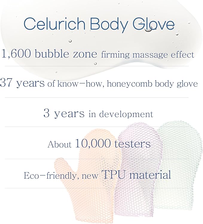 Body Glove, Honeycomb Exfoliating Glove for Sensitive Skin, Body Scrubber Mitt, Massage for Wet or Dry Skin (Mint)