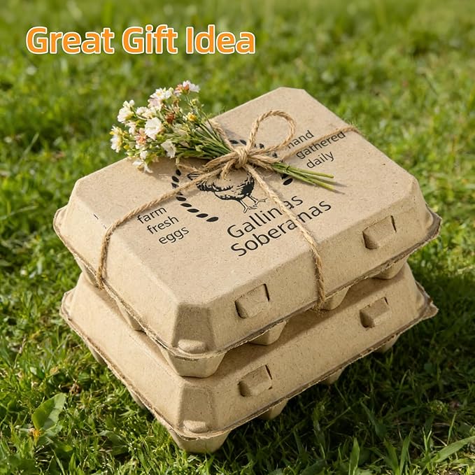 30 Pack Egg Cartons 3x4 Style,12 Egg Carton,Sturdy Paper Pulp Egg Cartons for Chicken Eggs, Reusable Biodegradable Egg Holders for Farm Fresh Eggs, Refrigerator Storage, Farmers Market, Home Use