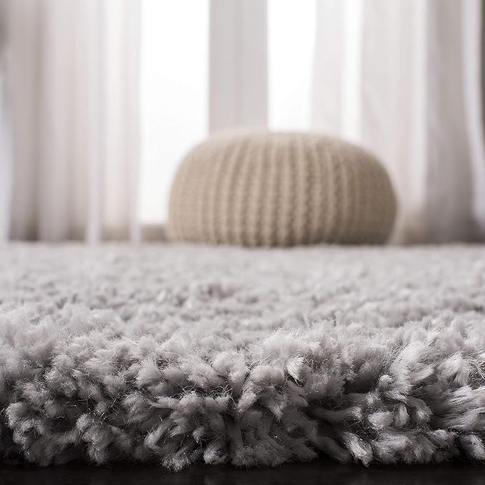 SAFAVIEH Fontana Shag Collection Runner - 2'3" x 14', Grey, Solid Pattern, Non-Shedding & Easy Care, 2-inch Thick, Ideal for The Living Room, Dining, Bedroom (FNT800F)