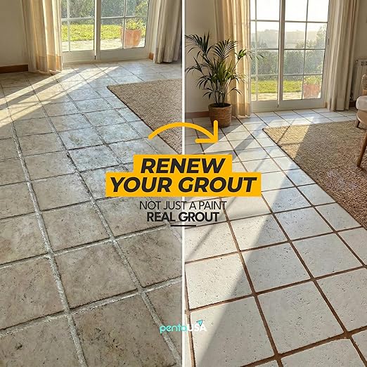 Tile Grout Repair Kit - Light Brown- Premixed Acrylic Sanded Grout, Waterproof Formula, Bathroom & Shower Grout Repair, with Plastic Applicator, 13.4 oz / 380 g / 0.84 lb