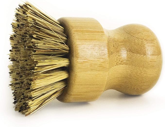 Crisbee Cast Iron Seasoning Brush Combo - Crisbee Stik & Bamboo Brush - Maintain a Cleaner Non-Stick Skillet - Perfect for Cast Iron and Carbon Steel Cookware