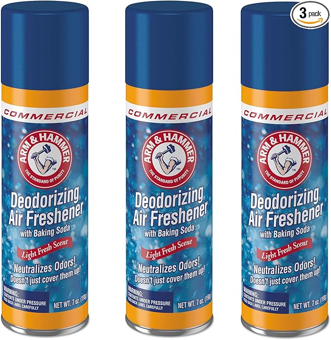 Arm & Hammer 3320094170 Baking Soda Air Freshener, Aerosol, Light Fresh Scent, 7oz (3)