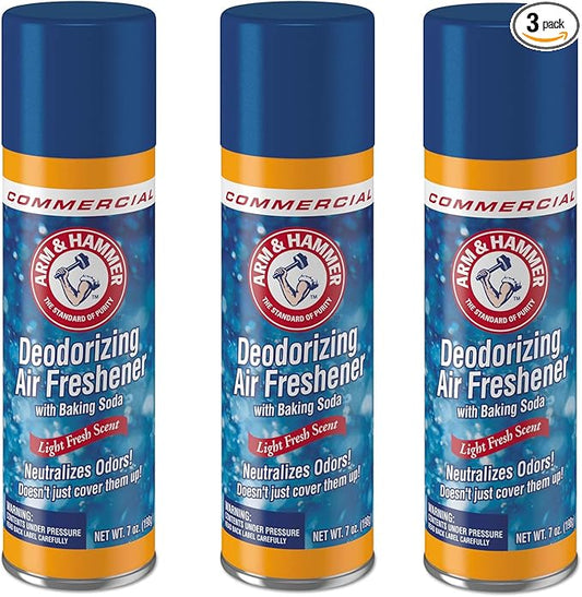 Arm & Hammer 3320094170 Baking Soda Air Freshener, Aerosol, Light Fresh Scent, 7oz (3)