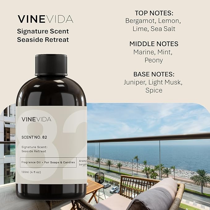 VINEVIDA [4oz] Scent No.82 Fragrance Oil for Candle Making and Soap Making - Premium Candle Scents for Soy Candles