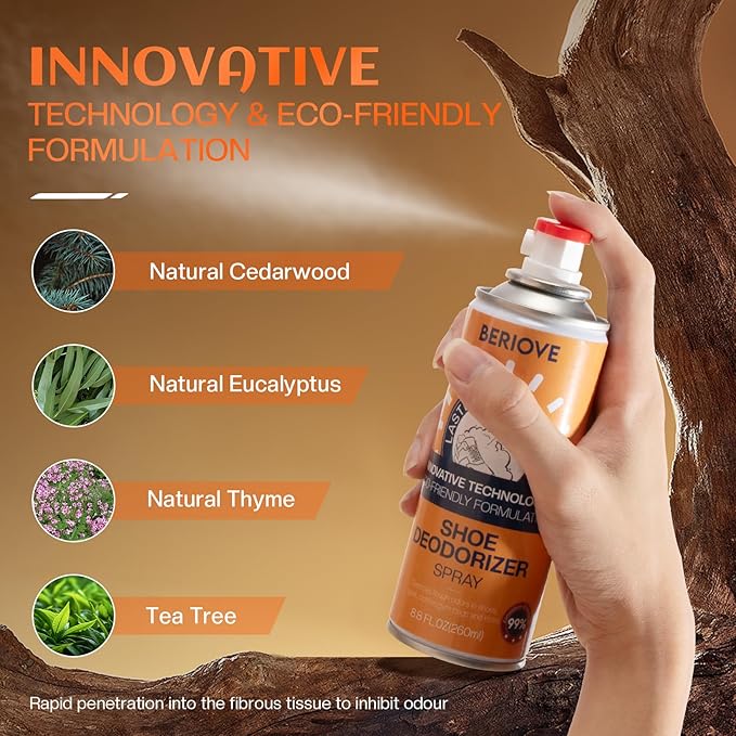 Foot Shoe Odor Spray, Eliminator Shoe Deodorizer Spray Smell Eaters for Feet, Sneaker, Boot-Natural Remover Deodorant Sports