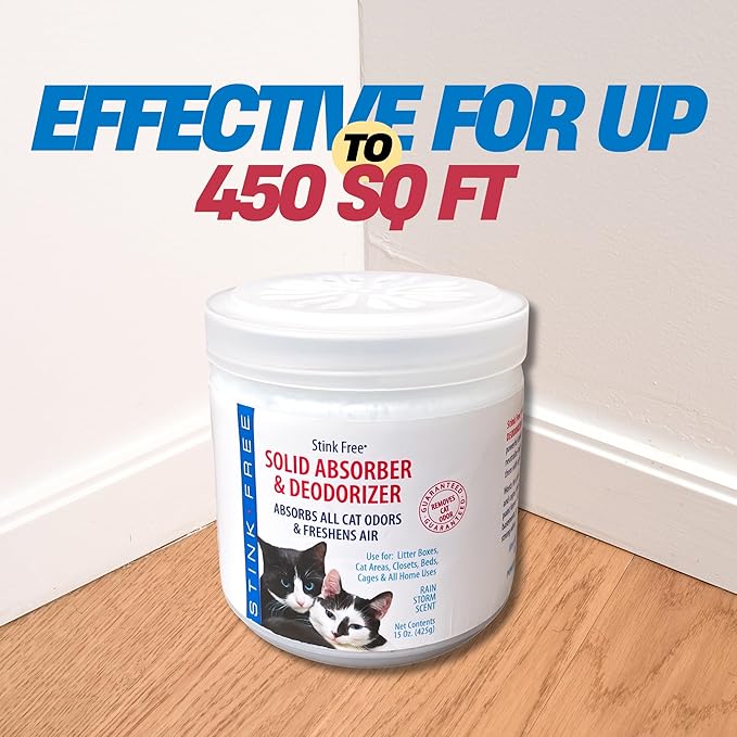 Cat Solid Freshener, Absorber & Deodorizer - Room Purifier, Bathroom Odor Eliminator, Basement, Bedroom, House, Office etc. 15 oz. Rainstorm Fragrance