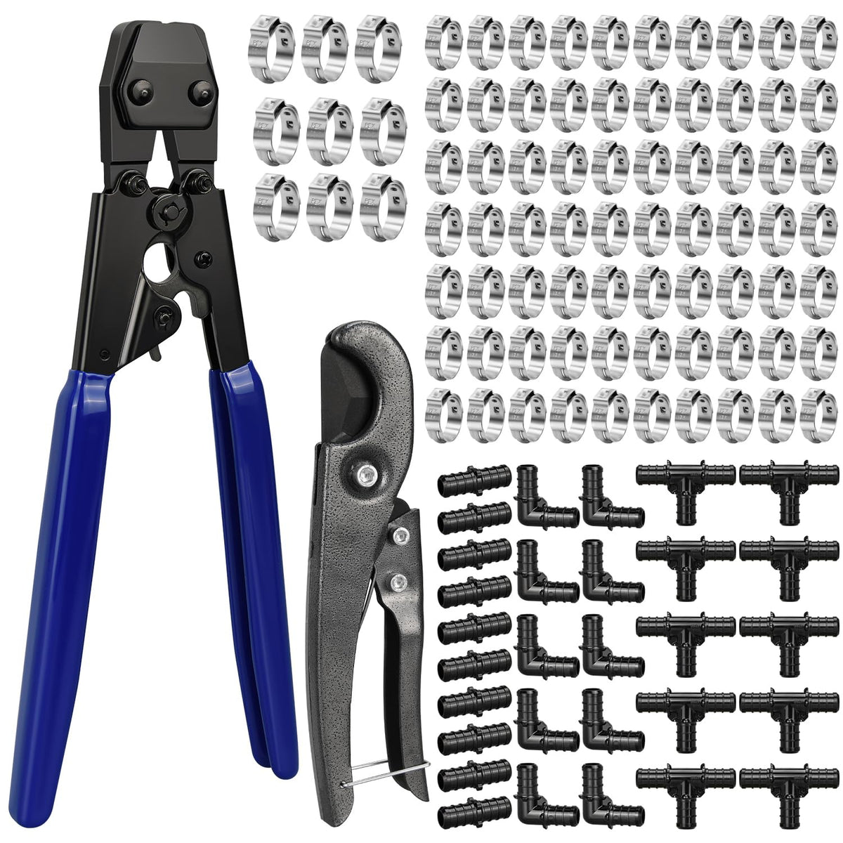 PEX Cinch Clamp Tool Kit, 3/8" to 1" PEX Pipe Clamp Cinch | Hand Tools - Image 1