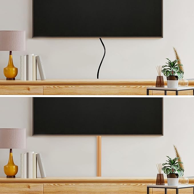 Rubber Bond TV Cord Hider Cable Protector - Strong Self Adhesive Wall Cord Cover Cable Hider - Low Profile Cable Management Wall Cord Concealer Cable Raceway