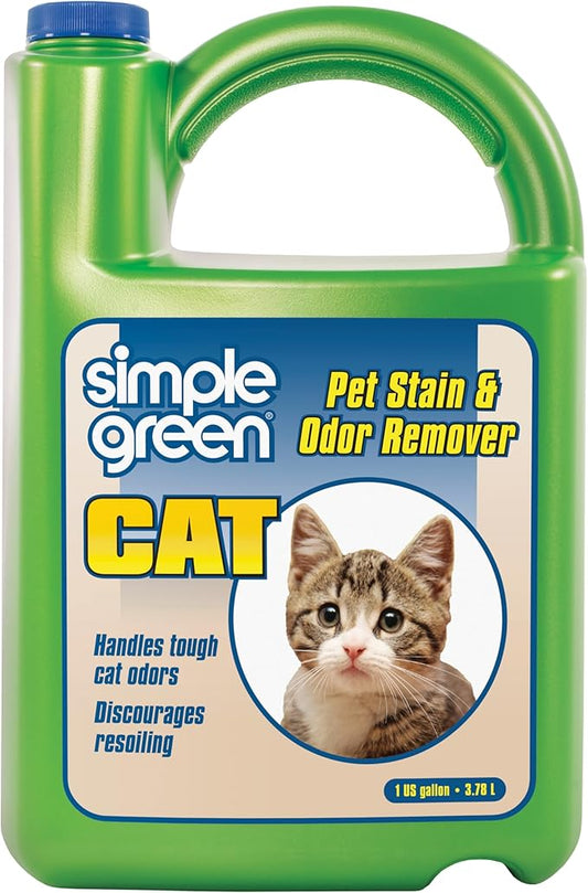 Cat Stain & Odor Remover - Enzyme Cleaner for Cat Urine, Feces, Blood, Vomit (1 gallon Refill)