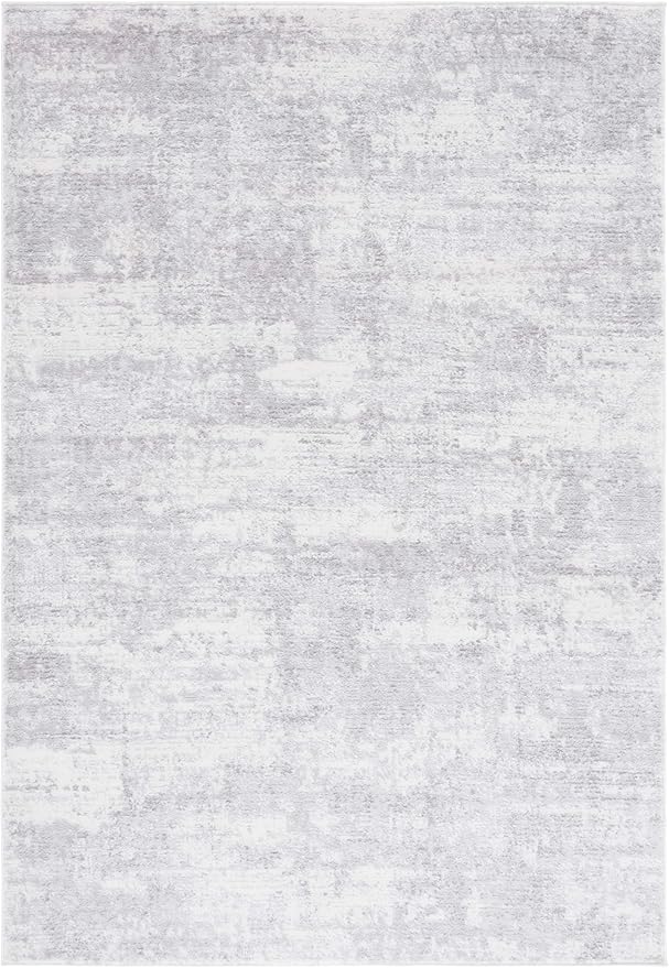 SAFAVIEH Amelia Collection Accent Rug - 4' x 6', Ivory & Light Grey, Modern Abstract Design, Non-Shedding & Easy Care, Ideal for High Traffic Areas in Living Room, Bedroom, Dining (ALA700F-4)