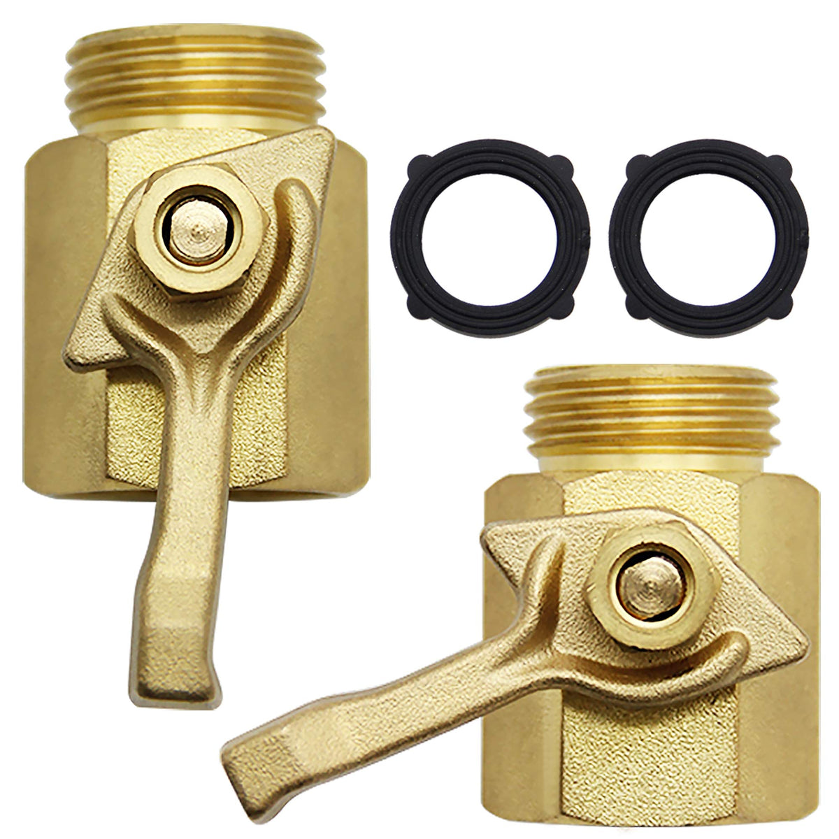 Lifynste Heavy Duty Brass Garden Hose Shut Off Valve, 3/4 Inch - Image 1
