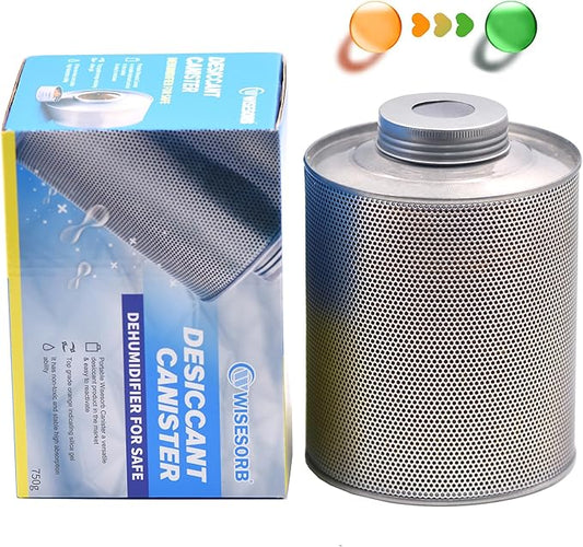 750 Grams 16 Pack Gun Safe Dehumidifier, Reusable Canister Desiccant Dehumidifier, Rechargeable 1.65 Lbs Indicating Silica Gel Orange To Green