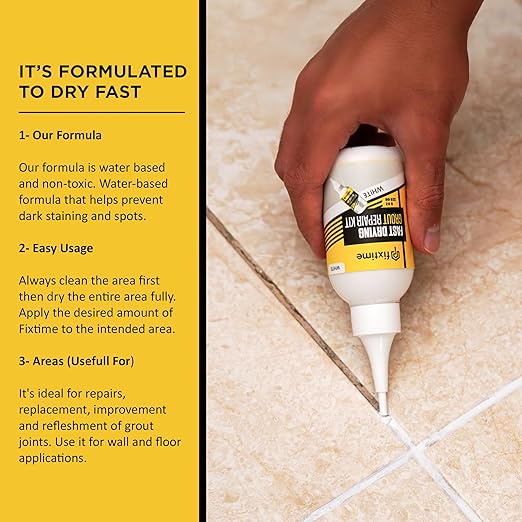 Grout Repair Kit, White Grout Filler Tube, 8oz
