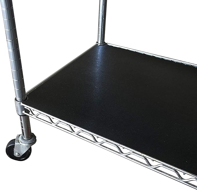 RESILIA Shelf Liner Set for Wire Shelving Rack – 5 Pack, 14 Inch Long x 36 Inch Wide, Black Plastic Vinyl Covers for Kitchen, Pantry, & Garage Racks, Made in The USA