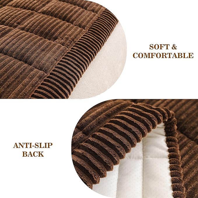 MEETSKY Couch Cover for 3 Cushion Couch, Sofa Covers for Dogs Washable, Non-Slip Sofa Protector Pet Friendly Dog Mats for Couches Soft Furniture Covers, 27.6" x 82.7", Chocolate