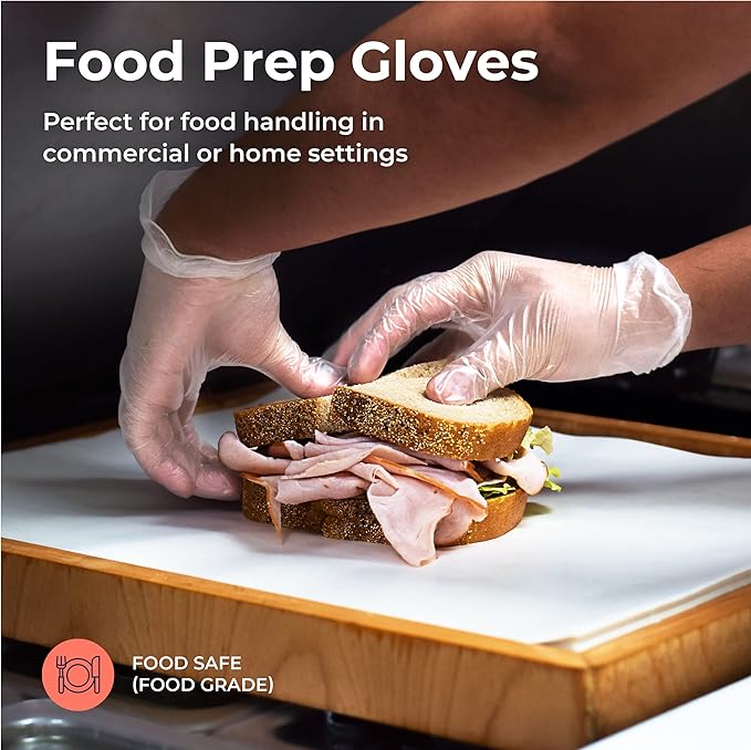 Fit Meal Prep 2000 Pack Disposable Latex Free Large Vinyl Food Prep Gloves - Powder Free, Ideal for Kitchen, Bathroom, Household, Gardening