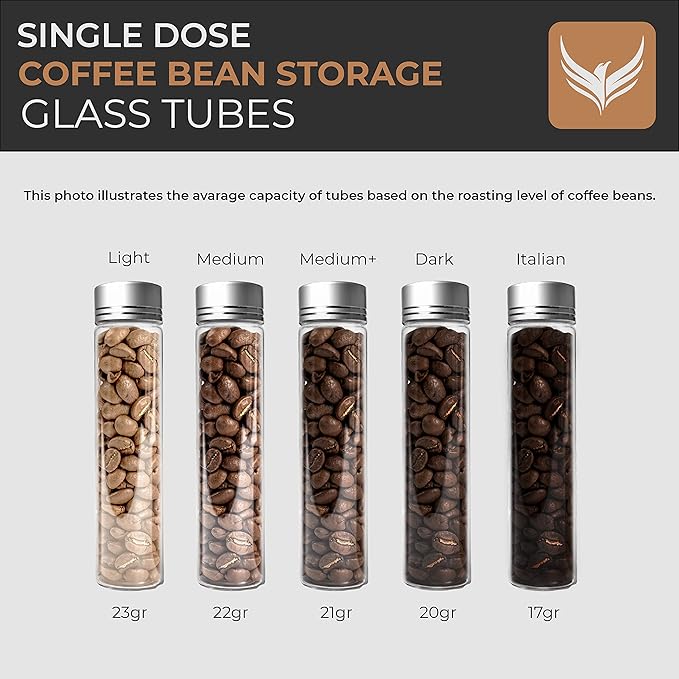 Coffee Dosing Cup With RDT Spray Bottle and Single Dose Bean Storage Tubes - Perfect Barista Accessories for Espresso & Filter Coffee