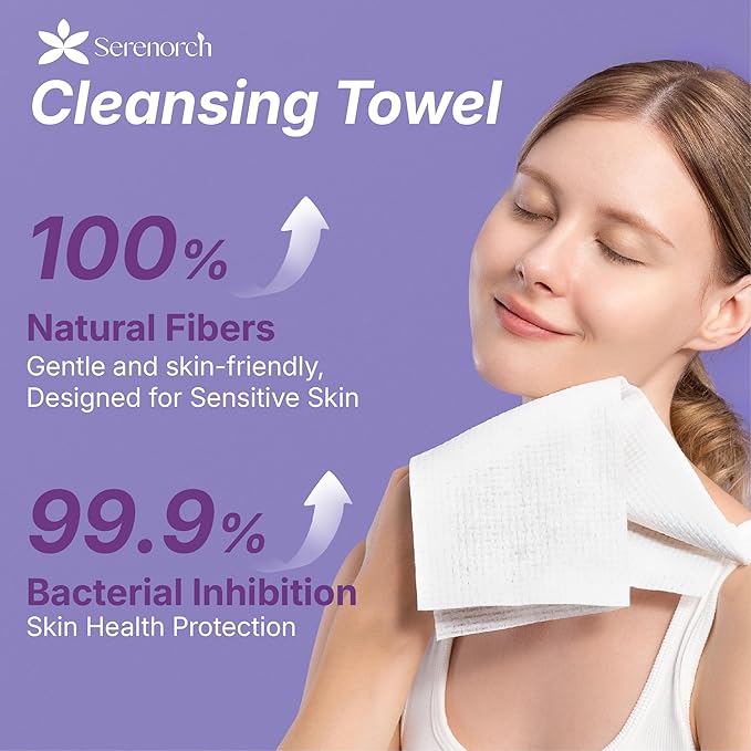 Disposable Face Towels Travel Pack 3 Packs (45 Count), XL 10x12 Portable Face Towelettes, Makeup Remover Dry Wipes for Vacation, Gym, Camping and Sensitive Skin