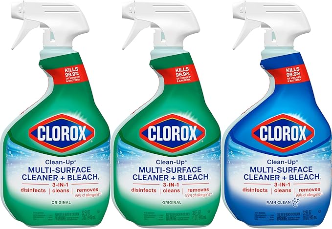 Clorox Clean-Up Multi-Surface Cleaner with Bleach, 32 Fl Oz Ea, Pack of 3 (Pack May Vary)
