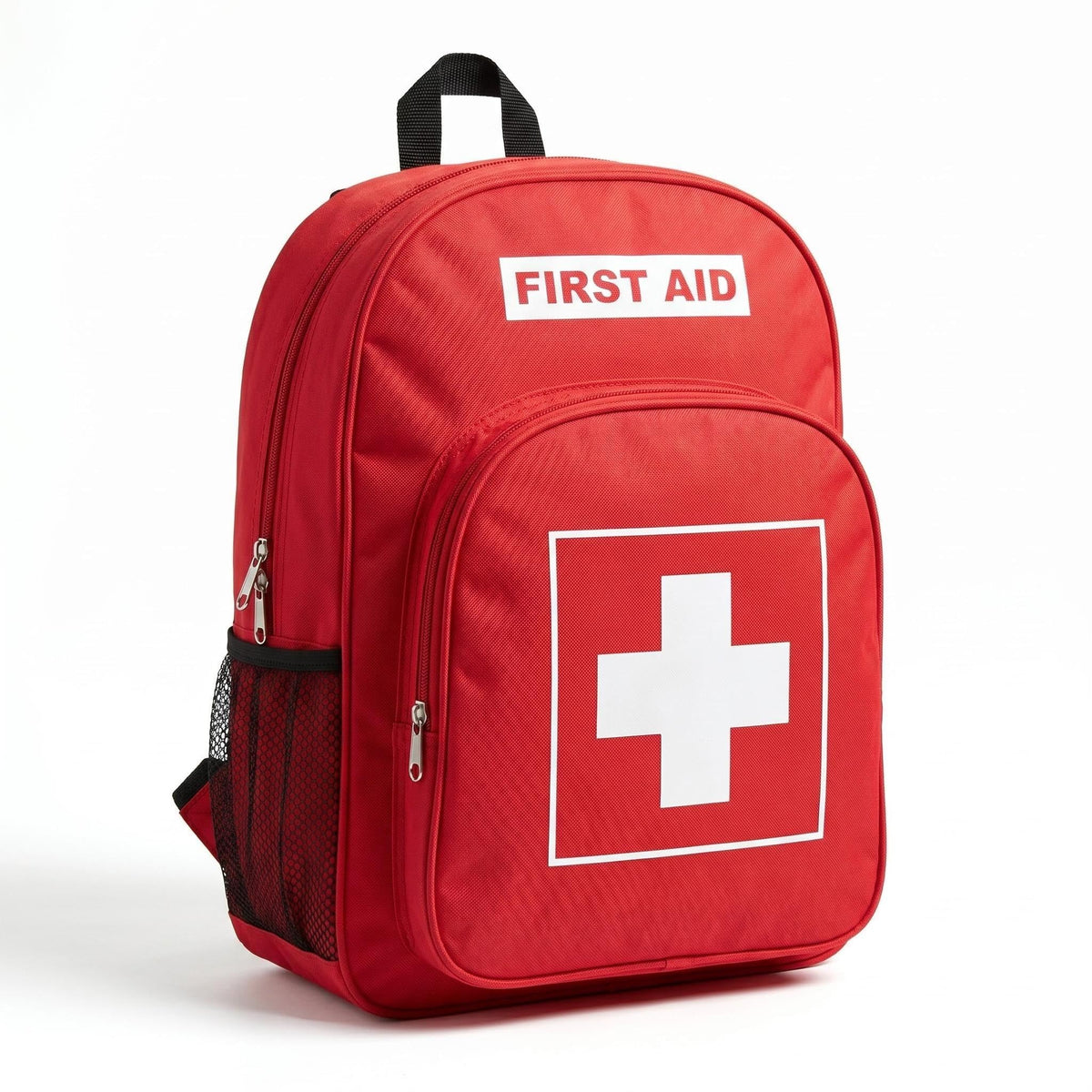 Red First Aid Backpack Empty Emergency Medical Bag Rescue - Image 1