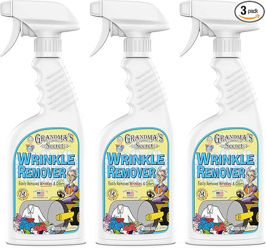 Grandma's Secret Wrinkle Remover Spray - Easily Removes Wrinkles & Odors - Wrinkle Release, Fabric Refresher Spray, Chlorine, Bleach and Toxin-Free - 16 Ounce, 3 Pack