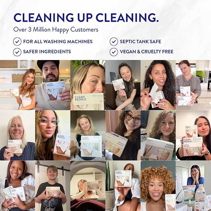 The Clean People Laundry Detergent Pods - Recyclable Packaging, Hypoallergenic, Stain Fighting - Ultra Concentrated, Laundry Soap - Baby (Unscented), 96 Pack