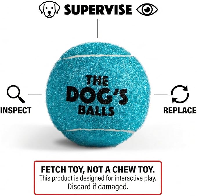 The Little Dog’s Balls Dog Tennis Balls for Small Dogs & Puppies, Blue, 6-Pack - Non-Abrasive Felt Fetch Balls, Tough Rubber Core, Float in Water