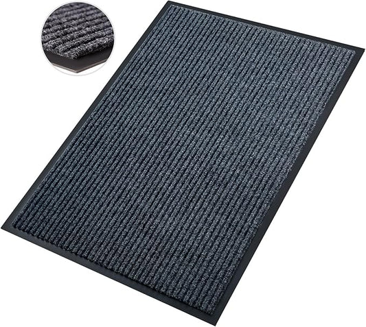 Front Door Mat,4'x8'Indoor Outdoor Door Mat,Heavy Duty Durable Welcome,Commercial Floor Mats Inside Outside Entrance, Waterproof All-Season, All-Weather Non Slip Backing Doormat for Entryway,Black