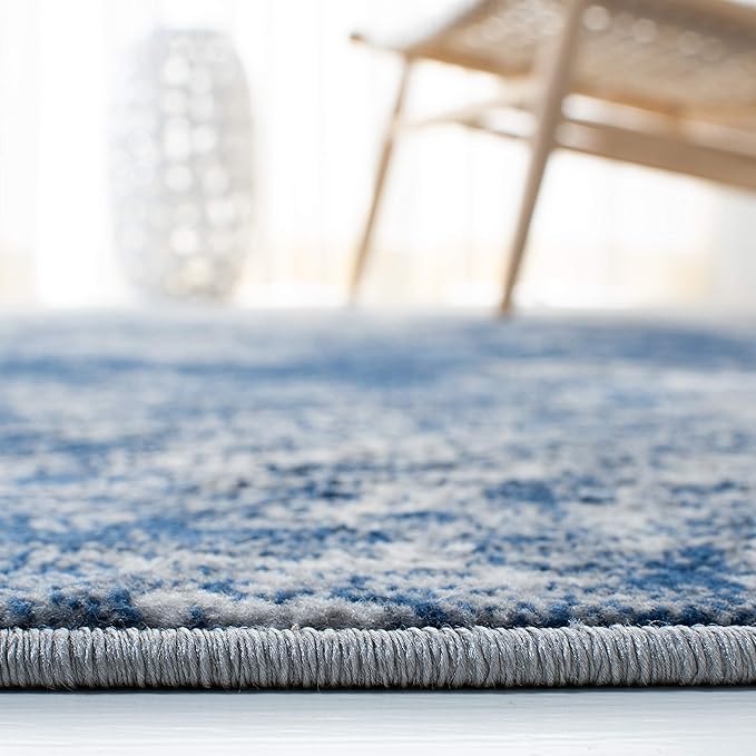 SAFAVIEH Brentwood Collection 3' x 5' Grey / Navy BNT822G Modern Abstract Non-Shedding Living Room Bedroom Accent Rug