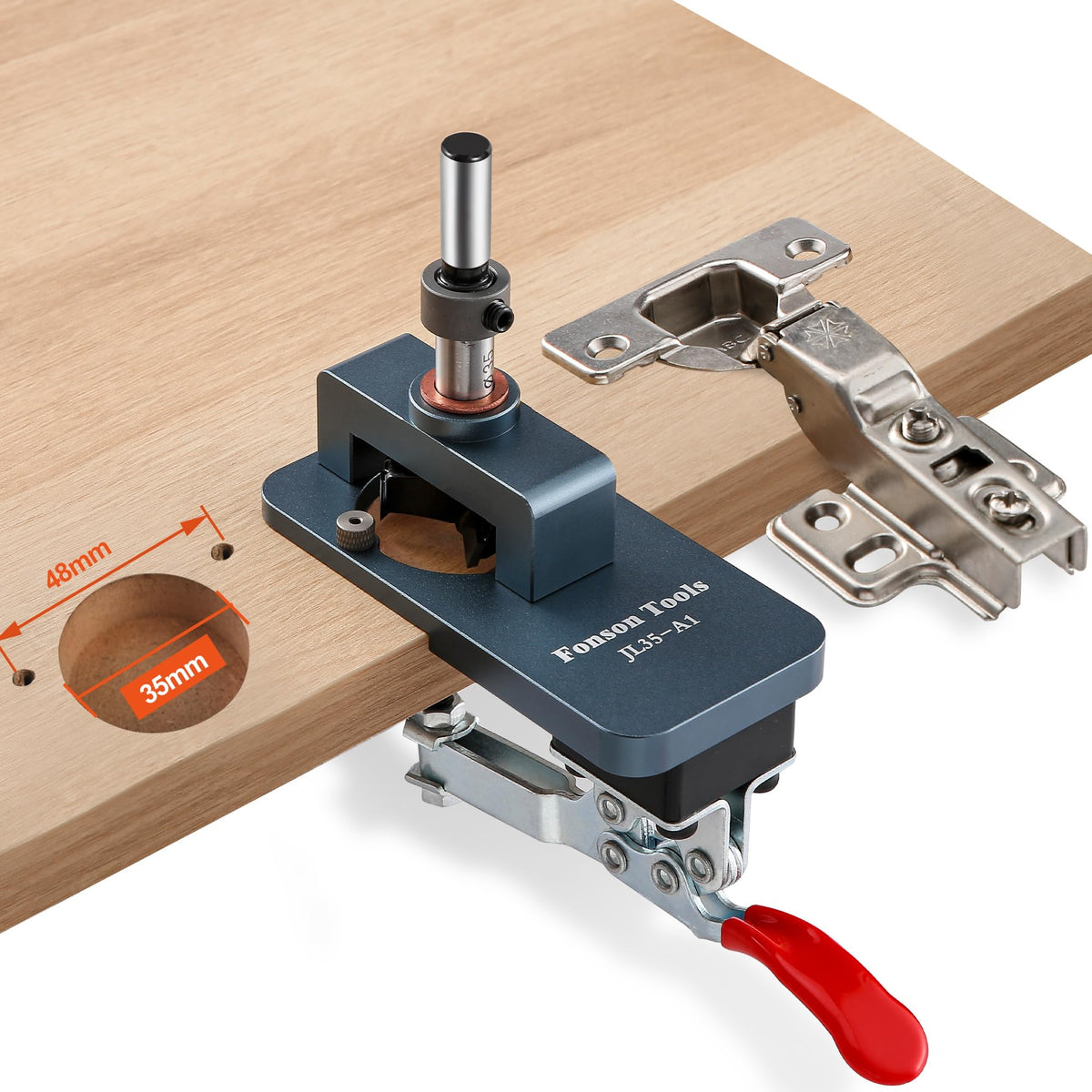 Metal Concealed Hinge Jig, 35MM Cabinet Hinge Jig Drilling - Image 1
