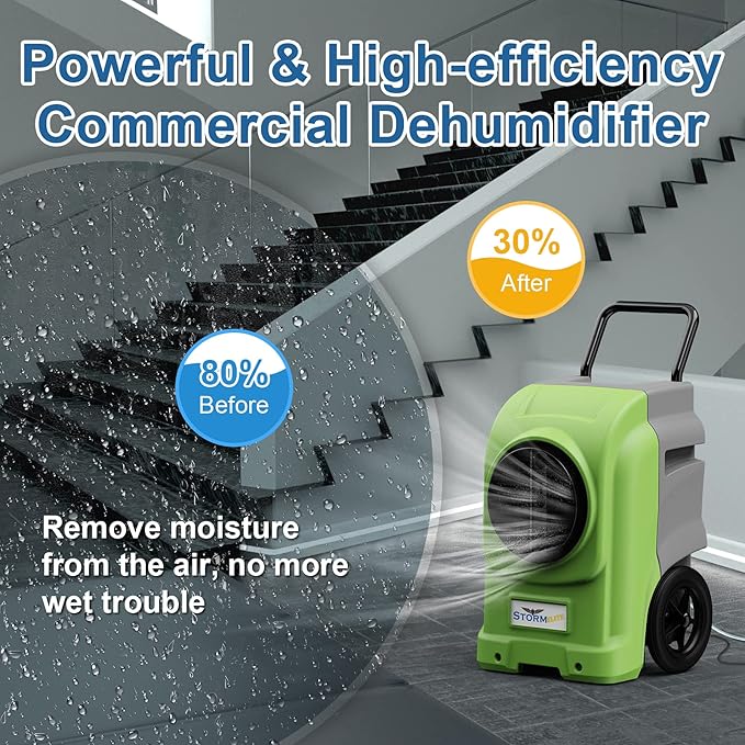 AlorAir 270 Pints Commercial Dehumidifiers Smart Wi-Fi with Pump, Up to 3,000 Sq.Ft Coverage for Large Room or Basements, Industrial Dehumidifier with Drain Hose, 5 Years Limited Warranty