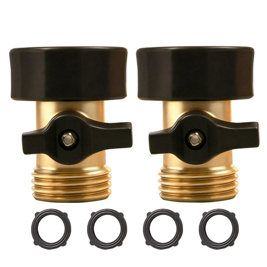 LIULO TOOL 2 Pack Brass Garden Hose Shut-Off Valve, 3/4 - Image 1