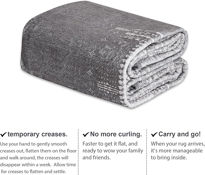 NICETOWN 2x3 Grey Small Area Rugs for Entryway Washable Nonslip Area Rug - Boho Geometric Entryway Door Mat for Living Room Kitchen Laundry Bathroom Bedroom