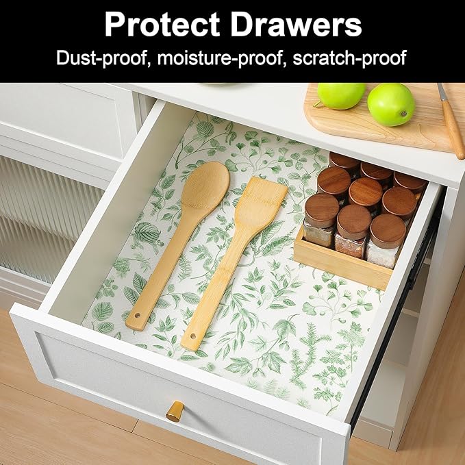 Cooyes Shelf Liners for Kitchen Cabinets Refrigerator Liners Waterproof & Oil-Proof Kitchen Cupboard Liner Drawer Mats EVA Material Non Adhesive Fridge Liner for Shelves（11.8" W x 236" L）