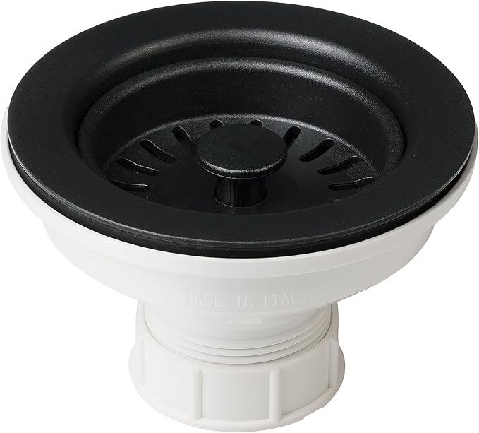 Kraus Kitchen Sink Strainer for 3.5-Inch Drain Openings in Black, PST1-BL