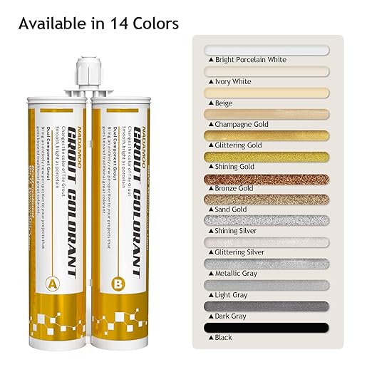 NADAMOO Epoxy Grout Dark Gray, Dual Tubes Waterproof Tile Grout 19oz 400ml, Restore Tile Grout Line for Shower Bathroom Wet Room Kitchen, Caulk Gun NOT Included