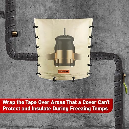 Redford Supply Co. 3 inch x 14 ft, Pipe Insulation, Outdoor Pipe Insulation Wrap for Winter Freeze Protection, Water Line Freeze Protection Foam, Insulated Wrap for Copper Pipes, PVC, AC Line