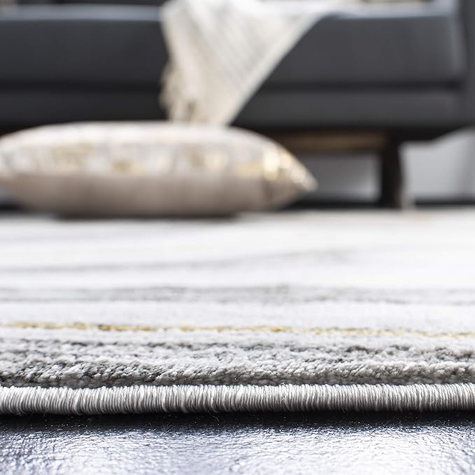 SAFAVIEH Craft Collection Accent Rug - 2'3" x 4', Grey & Gold, Modern Abstract Design, Non-Shedding & Easy Care, Ideal for High Traffic Areas in Entryway, Living Room, Bedroom (CFT819F)