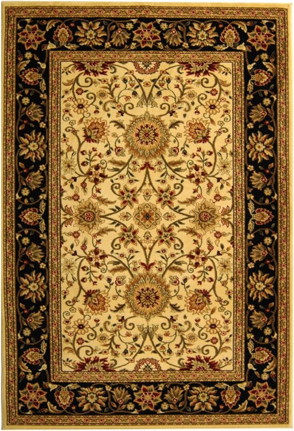 SAFAVIEH Lyndhurst Collection Accent Rug - 3'3" x 5'3", Ivory & Black, Traditional Oriental Design, Non-Shedding & Easy Care, Ideal for High Traffic Areas in Entryway, Living Room, Bedroom (LNH212B)