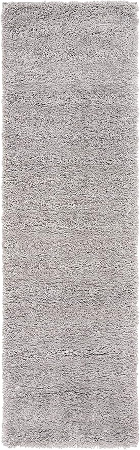 SAFAVIEH Fontana Shag Collection Runner Rug - 2'3" x 12', Grey, Solid Design, Non-Shedding & Easy Care, 2-inch Thick Ideal for High Traffic Areas in Living Room, Bedroom (FNT800F)