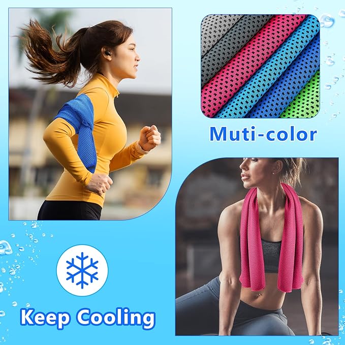 Shellwei 150 Pcs Cooling Towels Bulk 32 x 12 Inch Ice Towel Bulk Cooling Rag for Face and Neck Soft Breathable Microfiber Cloth Chilly Quick Cold for Gym Sport Golf Running Stay Cold (Multiple Colors)