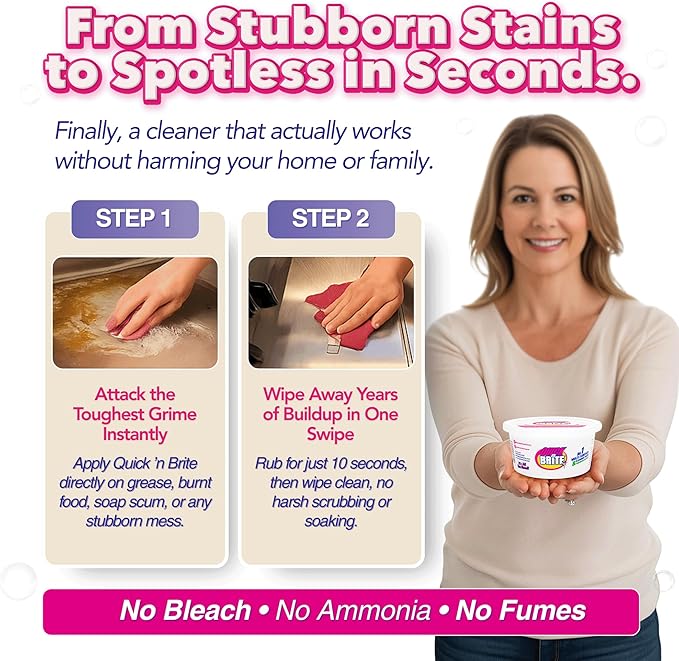 All Purpose Cleaning Paste – Miracle Cleaner for Tough Stains | Eco-Friendly, Non-Toxic, Pet-Safe | Multi-Surface Stain Remover | Made in USA, 12oz (Pack of 2)
