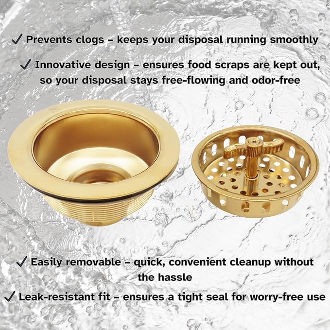 Westbrass Wing Nut Style Large Kitchen Sink Basket Strainer, 2 Pack, Polished Brass, D2135-01