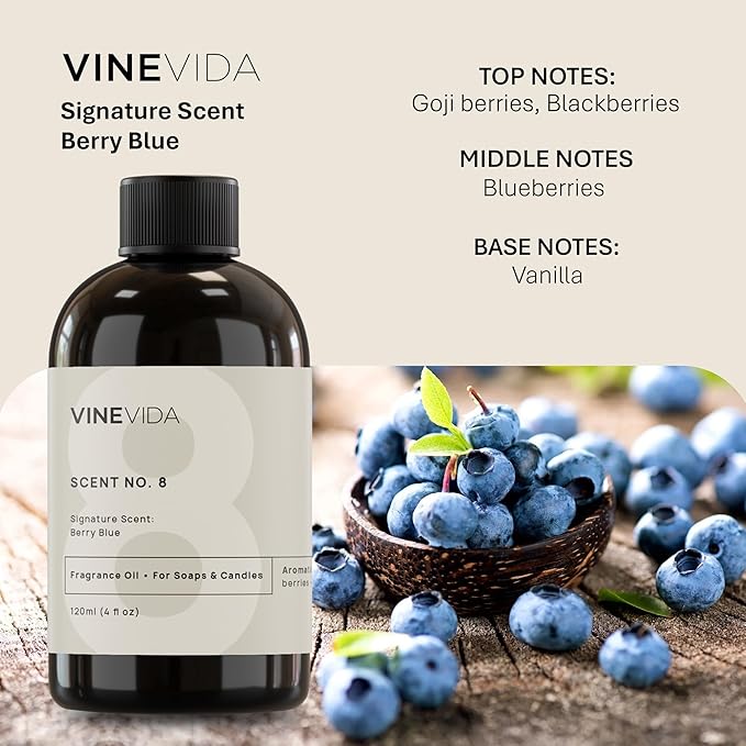 VINEVIDA [4oz] Berry Blue - Fragrance Oil for Candle & Soap Making - Made in USA