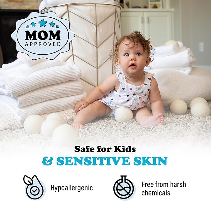 Wool Dryer Balls - Smart Sheep 3-Pack - XL Premium Natural Fabric Softener Award-Winning - Wool Balls Replaces Dryer Sheets - Wool Balls for Dryer - Laundry Balls for Dryer (Playful Pups)